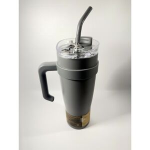 HYDRAFLOW Capri 40oz Insulated Stainless Steel Tumbler w/ Straw – Graphite - New